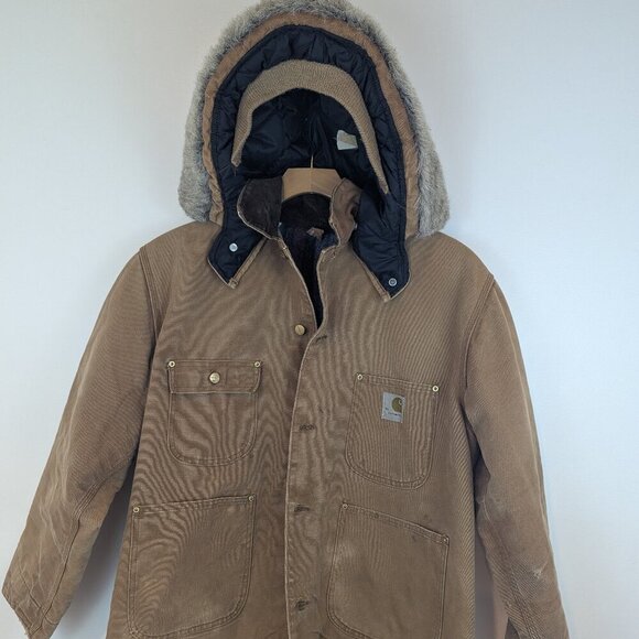 Carhartt Other - Vtg 70's Carhartt Chore Coat with Detachable Hood, Sz 44